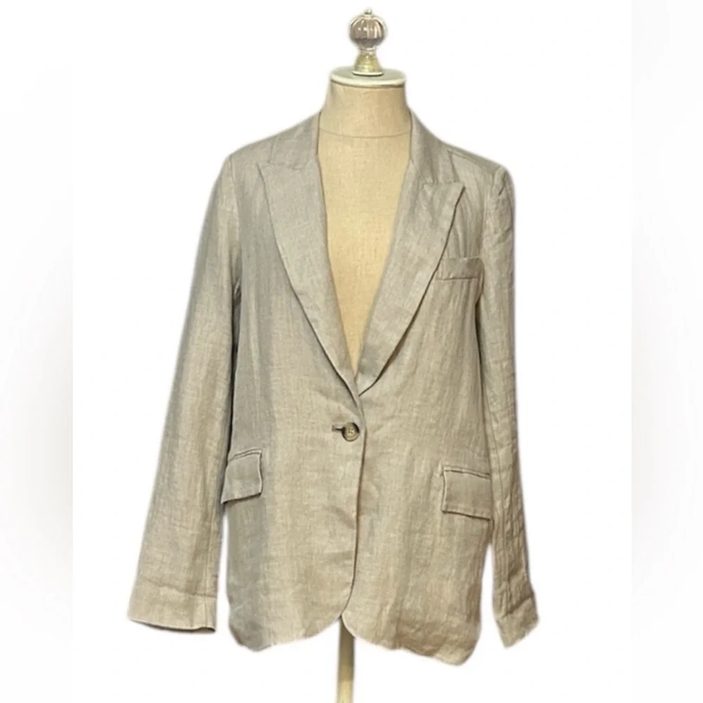 Sundance Light Tan Sophia Blazer linen size S - Picture 2 of 11